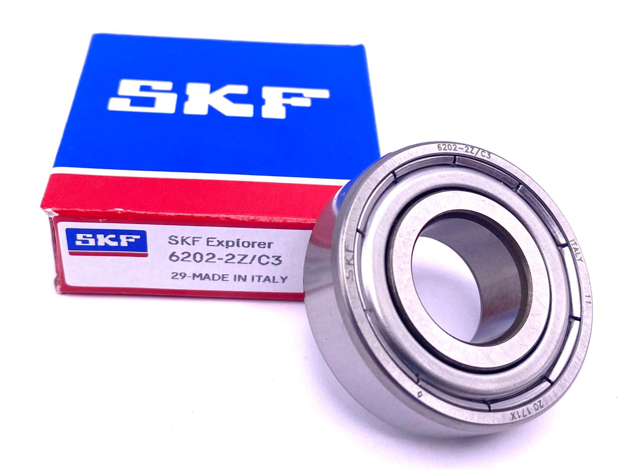 SKF Italy 6202 ZZ C3 Deep Groove Ball Bearing, Metal Shielded